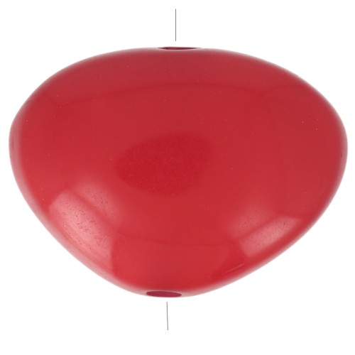 Perle plate irrégulière en résine opaque 20x27 mm - Rouge x1