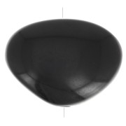 Perle plate irrégulière en résine opaque 20x27 mm - Noir x1