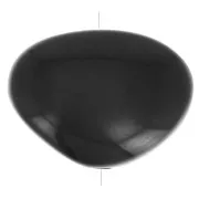 Perle plate irrégulière en résine opaque 20x27 mm - Noir x1