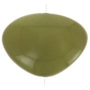 Perle plate irrégulière en résine opaque 20x27 mm - Vert Olive x1|raw }}