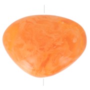 Perle plate irrégulière en résine translucide 20x27 mm - Orange marbré x1|raw }}