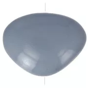 Perle plate irrégulière en résine opaque 20x27 mm - Bleu gris x1