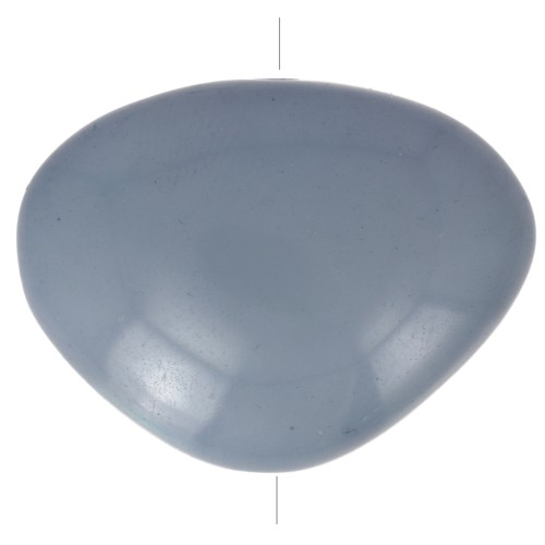 Perle plate irrégulière en résine opaque 20x27 mm - Bleu gris x1