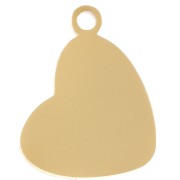 Breloque coeur 12x9 mm avec strass - Acier inoxydable 316L Doré x1