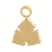 Mini breloque triangle 6.5x5 mm avec strass - Acier inox 304L Doré