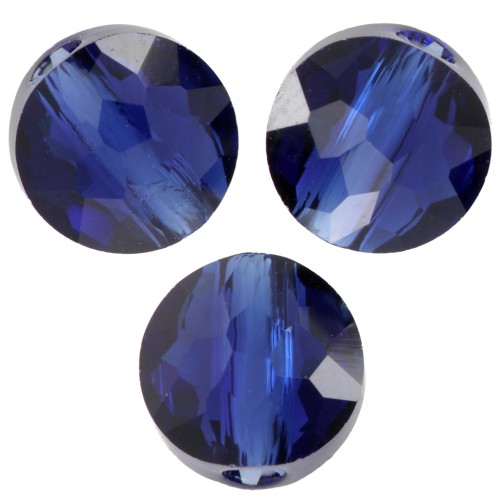 Perle ronde plate - 8 mm - Thin Round PureCrystal 5034 - Reinvented Dark Sapphire x1