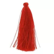 Pompon imitation soie 63-66 mm Rouge x1