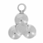 Mini breloque 7.5x6 mm avec 3 strass - Acier inox 304L x1