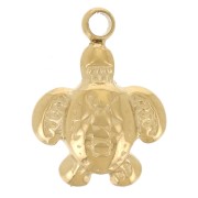 Mini breloque tortue 10.5x7.5 mm - Acier inoxydable 316L Doré x1