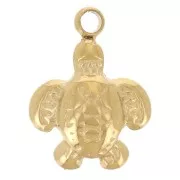 Mini breloque tortue 10.5x7.5 mm - Acier inoxydable 316L Doré x1