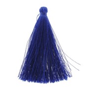 Pompon imitation soie 63-66 mm Bleu x1|raw }}