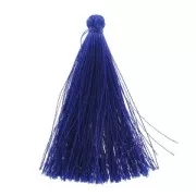 Pompon imitation soie 63-66 mm Bleu x1