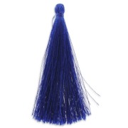 Pompon imitation soie 88-93 mm Bleu x1
