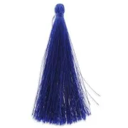 Pompon imitation soie 88-93 mm Bleu x1
