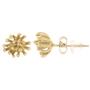 Boucles d'oreilles pistil 10 mm pour pendentif fleur - Acier inox 304L Doré x2|raw }}