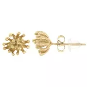 Boucles d'oreilles pistil 10 mm pour pendentif fleur - Acier inox 304L Doré x2