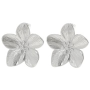 Boucles d'oreilles fleur de cerisier 30 mm - Acier inoxydable 304L x2|raw }}