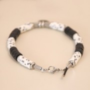 Fermoir mousqueton avec pince à lacet 1.5mm à 2mm Acier inoxydable 304L Doré x1