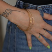 Bracelet semainier - 7 joncs - 65 mm - Acier inoxydable 304L Doré