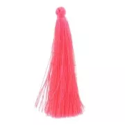 Pompon imitation soie 88-93 mm Rose Fluo x1