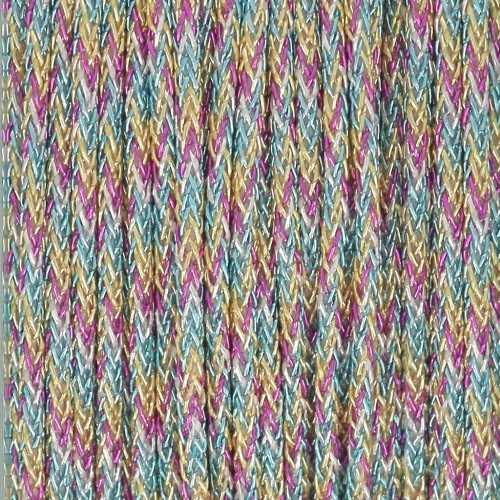 Fil nylon tressé métallisé 0.85 mm - Premium - Doré - Bleu clair - Fuchsia x10m