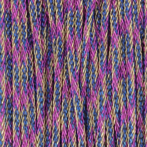Fil nylon tressé métallisé 0.85 mm - Premium - Magenta - Bleu foncé - Doré x10m