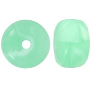 Perles rondelles gros trous 14.5x9 mm en acrylique - Vert clair marbré x20|raw }}