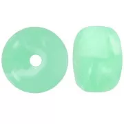 Perles rondelles gros trous 14.5x9 mm en acrylique - Vert clair marbré x20