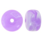 Perles rondelles gros trous 14.5x9 mm en acrylique - Lilas marbré x20|raw }}