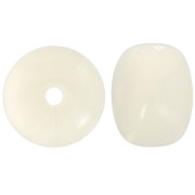 Perles rondelles gros trous 14.5x9 mm en acrylique - Beige marbré x20|raw }}