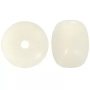Perles rondelles gros trous 14.5x9 mm en acrylique - Beige marbré x20