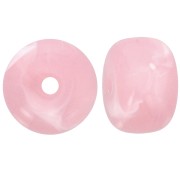 Perles rondelles gros trous 14.5x9 mm en acrylique - Vieux rose marbré x20|raw }}
