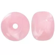 Perles rondelles gros trous 14.5x9 mm en acrylique - Vieux rose marbré x20
