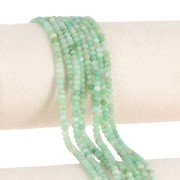 Perles rondelles aplaties facettées 3.5x2.5mm en pierre gemme - Chrysoprase x39cm