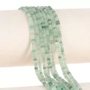 Perles rondelles aplaties facettées 3x2 mm gemme - Strawberry Quartz Vert x39cm