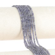 Perles rondelles aplaties facettées 3x2 mm en pierre gemme - Iolite x39cm