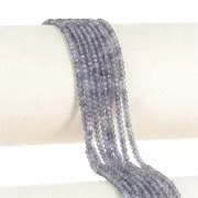 Perles rondelles aplaties facettées 3x2 mm en pierre gemme - Iolite x39cm