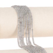 Perles rondelles aplaties facettées 3x2 mm en pierre gemme - Labradorite x39cm