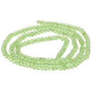 Perles rondelles aplaties facettées 3x2 mm en pierre gemme - Peridot x39cm