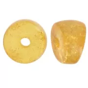 Perles séparateurs tubes incurvés - 8x6 mm en acrylique - Jaune foncé pailleté x6