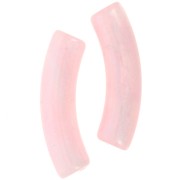 Perles tube incurvé en acrylique translucide 33x8mm - Rose clair marbré nacré x6