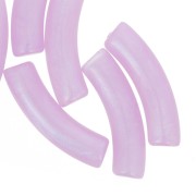 Perles tube incurvé en acrylique translucide 33x8mm - Lilas marbré nacré x6|raw }}