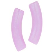 Perles tube incurvé en acrylique translucide 33x8mm - Lilas marbré nacré x6