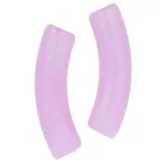 Perles tube incurvé en acrylique translucide 33x8mm - Lilas marbré nacré x6