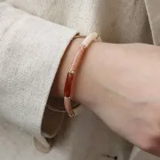 Perles tube incurvé en acrylique opaque 19x5 mm - Bleu nuit marbré x10