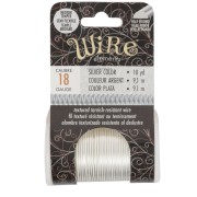 Fil de cuivre demi rond texturé 1.02 mm semi dur - Argenté anti-ternissement x9.1m