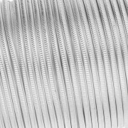 Fil de cuivre demi rond strié 0.81mm semi dur - Argenté anti-ternissement x13.7m