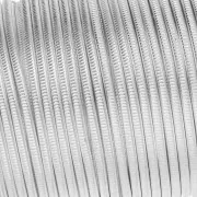 Fil de cuivre demi rond strié 1.02 mm semi dur - Argenté anti-ternissement x9.1m