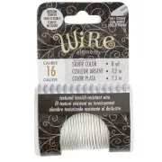 Fil de cuivre demi rond strié 1.29 mm semi dur - Argenté anti-ternissement x7.3m