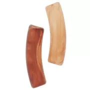 Perles tube incurvé en acrylique transparent 19x5 mm - Marron marbré x10